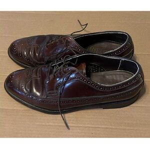 Vintage Dexter Men's Wingtip Oxford Dress Shoes Cognac Brown Leather Size 9.5WW